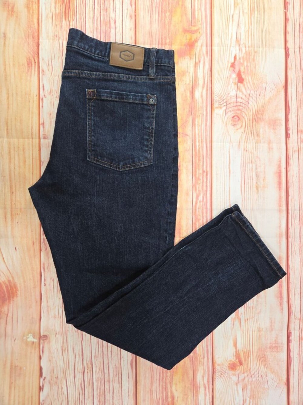 RVCA Daggers Mens Slim Fit Dark Wash Jeans 38x32